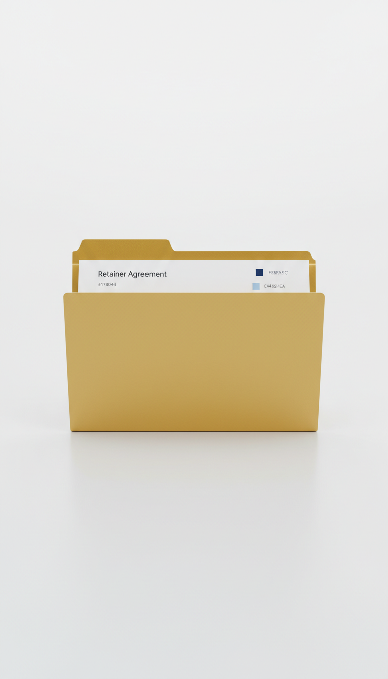Modern Retainer Agreement in Signal Gold Folder